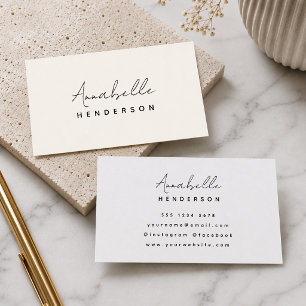 Neutral Business Cards   Minimalist Elegant Cream