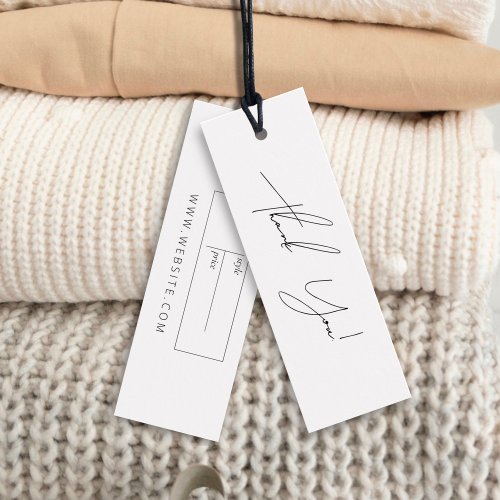Neutral Business Clothing Thank You Label Hang Tag