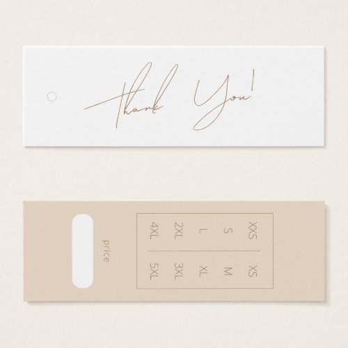 Neutral Business Clothing Thank You Label Hang Tag