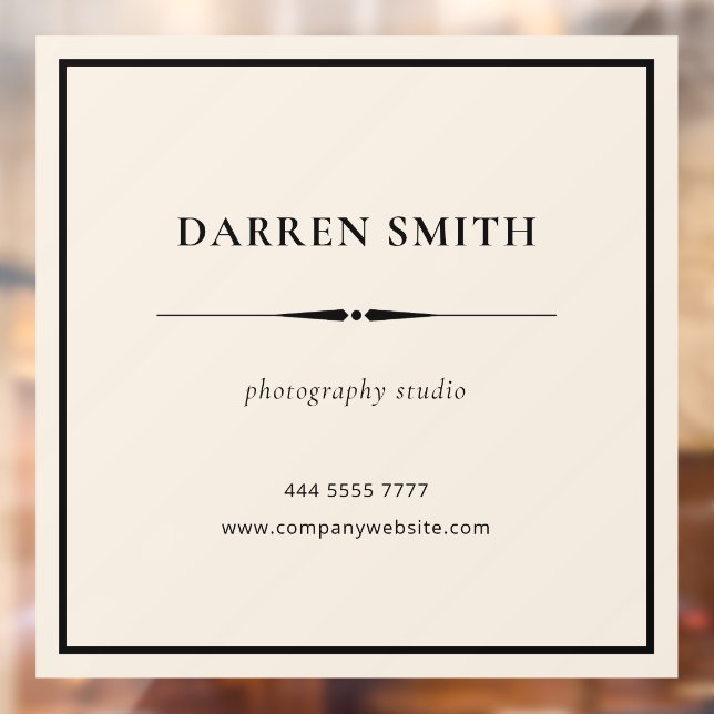Neutral Business Office Name Frame Black Window Cling (Sheet 2)