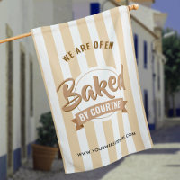 Neutral Cake Pastry Chef Bakery Open Sign Flag