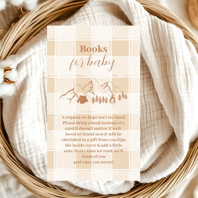 Neutral Camping Baby Shower Books for Baby Enclosure Card (Creator Uploaded)