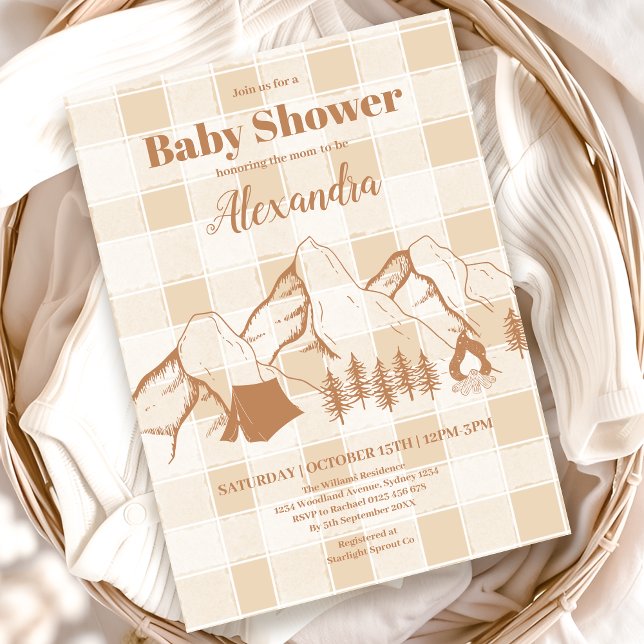 Neutral Camping Baby Shower Invitation (Creator Uploaded)