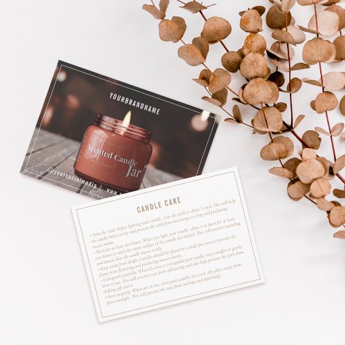 Neutral Candle Care With Photo Instruction Card