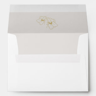 Neutral Chic Gold Floral Wedding Envelope