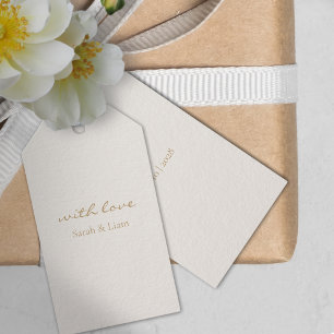 Neutral Chic With Love Gift Favor Wedding Sticker Gift Tags