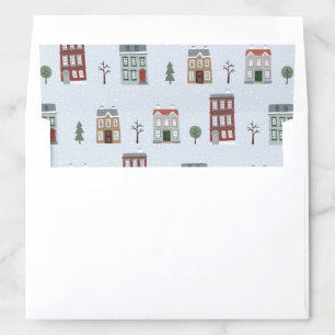 Neutral Christmas Houses Pattern Envelope Liner
