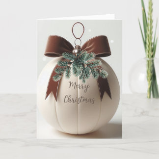 Neutral Christmas Ivory Velvet Decor Holiday Card