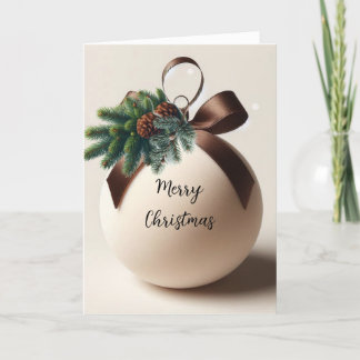 Neutral Christmas Velvet Decor Holiday Card