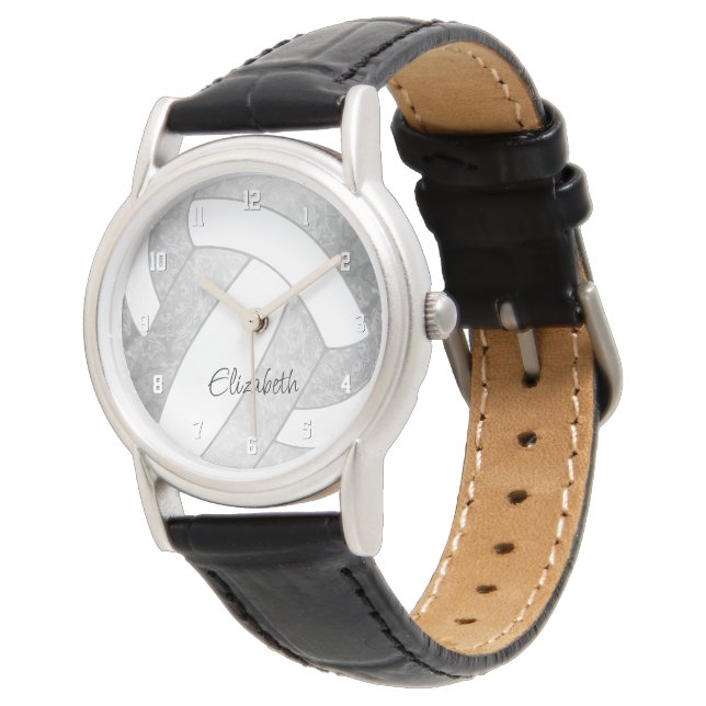 neutral classic gray custom volleyball  watch (Angled)