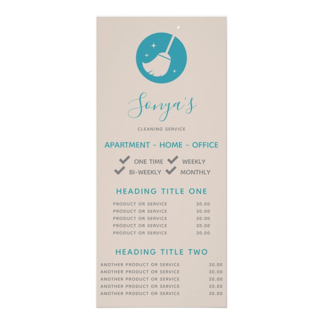 Neutral Cleaning Service Rack Card  (Front)