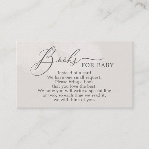 Neutral Cloud Baby Shower Books for Baby Card