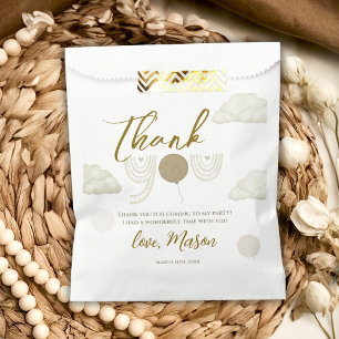 Neutral Cloud Boho Mr Onederful Thank You Party Favor Bag