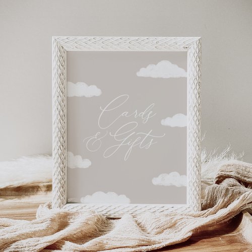 Neutral Cloud Nine Baby Shower Cards and Gifts Poster