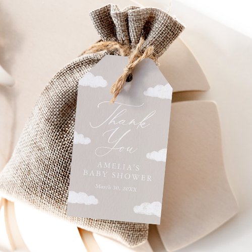 Neutral Cloud Nine Baby Shower Favor Tag