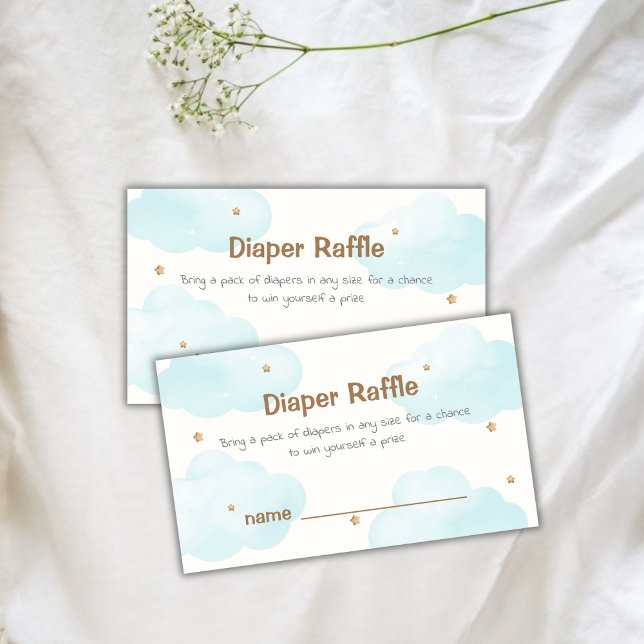 Neutral Cloud Nine Stars Diaper Raffle Baby Shower Enclosure Card (Neutral Cloud Nine Stars Diaper Raffle Baby Shower Enclosure Card)