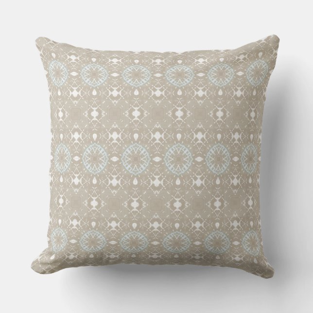 Neutral Coastal Modern Throw Pillow (Front)