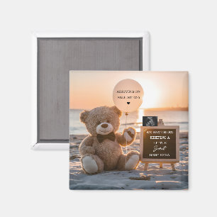 Neutral Coastal Pregnancy Announcement Magnet