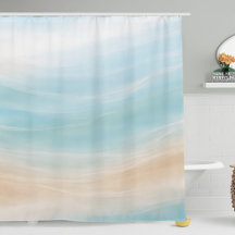 Neutral Coastal Shower Curtain