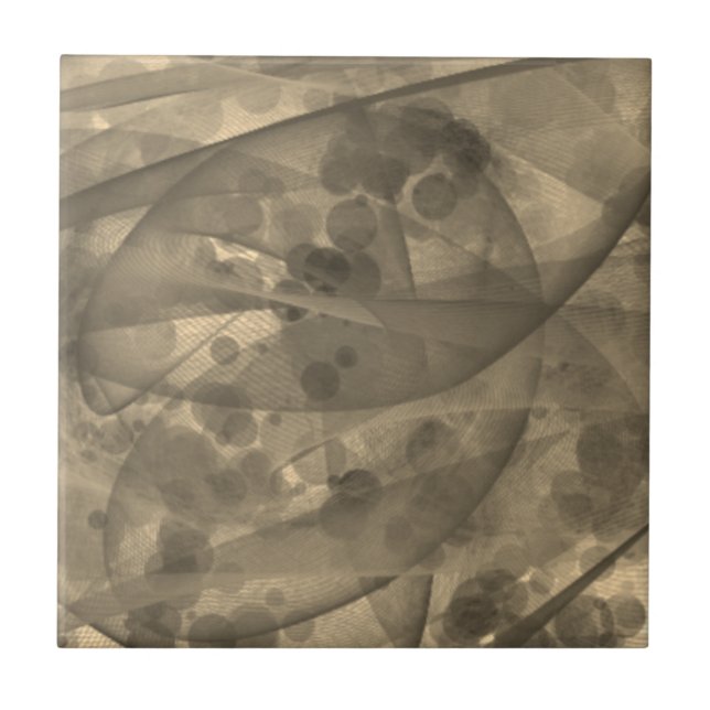 Neutral Color Abstract Art Ceramic Tile (Front)