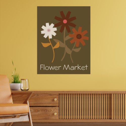 Neutral Color Daisy Poster