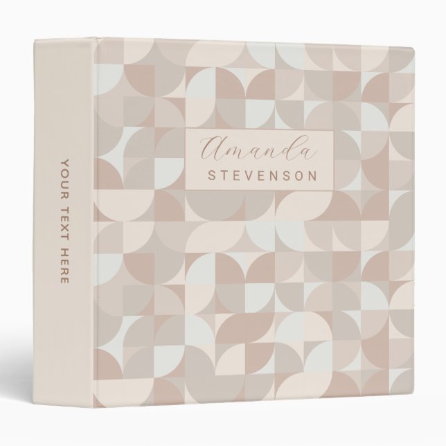 Neutral color geometric pattern II 3 Ring Binder (Front/Spine)