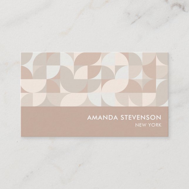 Neutral color geometric pattern II Business Card (Front)