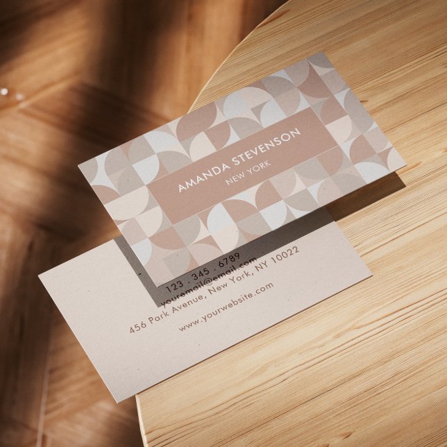 Neutral color geometric pattern II Business Card (Creator Uploaded)