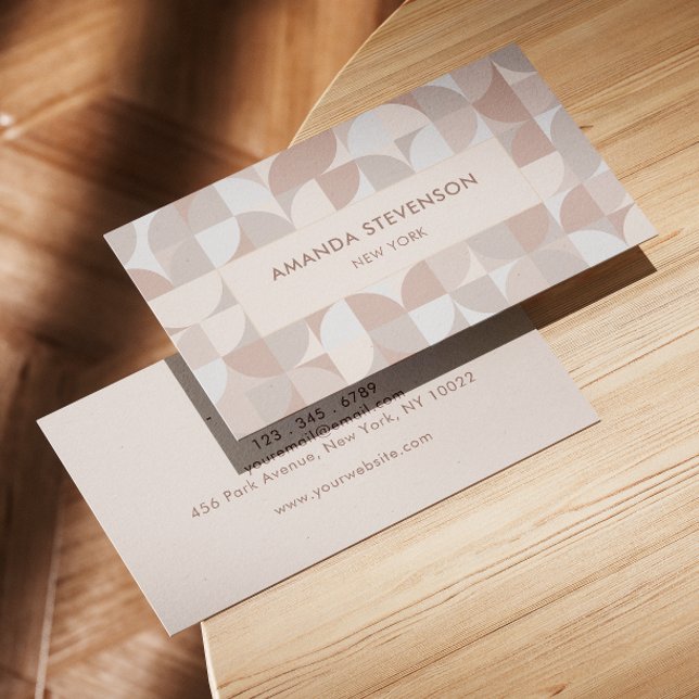 Neutral color geometric pattern II Business Card (Creator Uploaded)