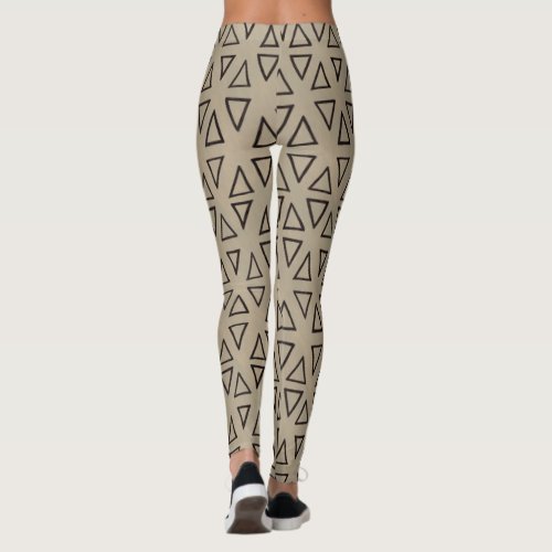 Neutral Color Geometric Triangle Pattern for Men Leggings