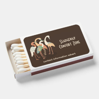 Neutral Color Pop Art Cranes 2 Text Areas Matchboxes
