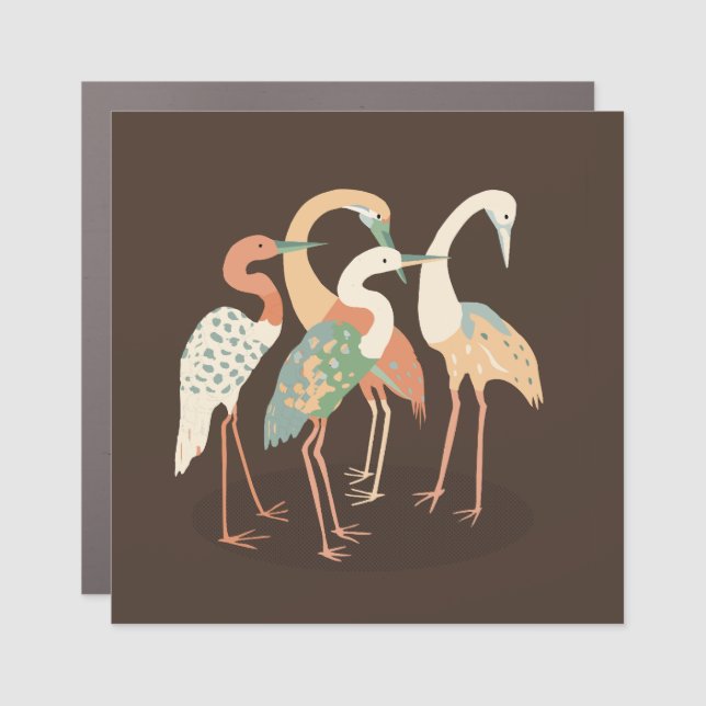 Neutral Color Pop Art Cranes   Car Magnet (Front)