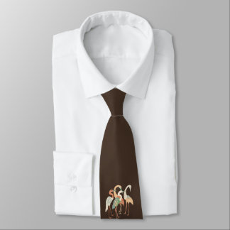 Neutral Color Pop Art Cranes   Neck Tie