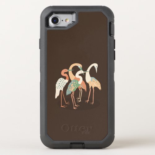 Neutral Color Pop Art Cranes   OtterBox Defender iPhone SE87 Case