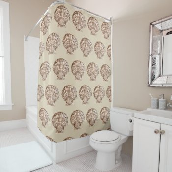 Neutral Color Seashell Shower Curtain by Eclectic_Ramblings at Zazzle