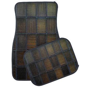 Neutral Colored Block Corduroy Look Car Floor Mat