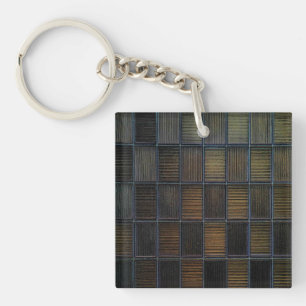 Neutral Colored Block Corduroy Look Keychain