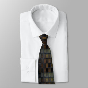 Neutral Colored Block Corduroy Look Neck Tie