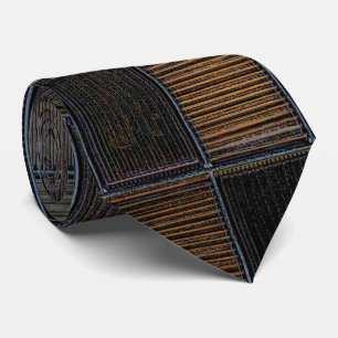 Neutral Colored Block Corduroy Look Neck Tie
