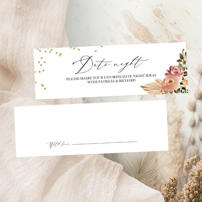 Neutral Colors Boho Bridal Shower Date Night Cards (Creator Uploaded)