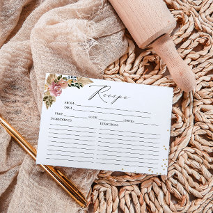 Neutral Colors Boho Bridal Shower Recipe Cards