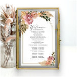 Neutral Colors Boho Floral Wedding Program Sign<br><div class="desc">Elegant calligraphy wedding program sign. Easy to personalize with your details and add your background color. Please feel free to contact me if you have any special requests. PLEASE NOTE: For assistance on orders,  shipping,  product information,  etc.,  contact Zazzle Customer Care directly.</div>