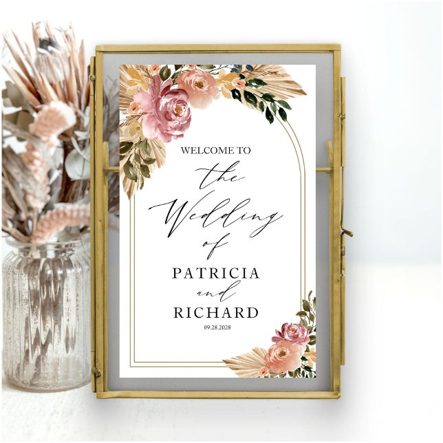 Neutral Colors Boho Floral Wedding Welcome  Poster (Creator Uploaded)