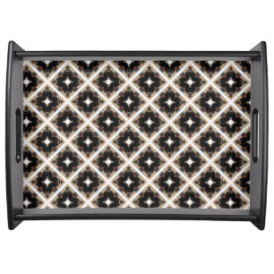 Neutral colors, geometric design serving tray