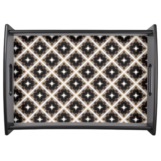 Neutral colors, geometric design serving tray (Front)