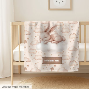 Neutral colors ivory beige sleeping bunny blanket