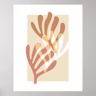 Neutral Colors Minimalist Organic Abstract Art Poster