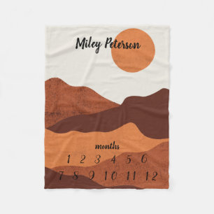 Neutral Colors Monthly Milestone Baby Blanket