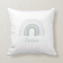Neutral Colors Rainbow baby Pillow with Name