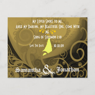 Neutral Colors Tan Save The Date Elegant Cala Lily Announcement Postcard